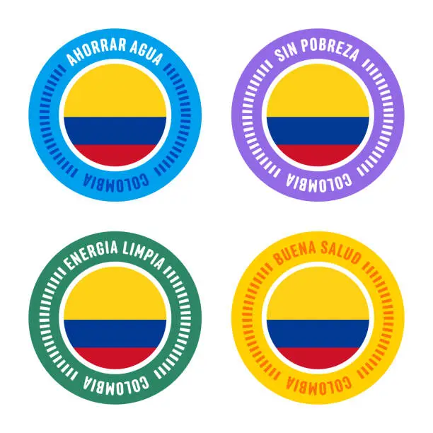 Vector illustration of Sustainability Goals for Colombia
