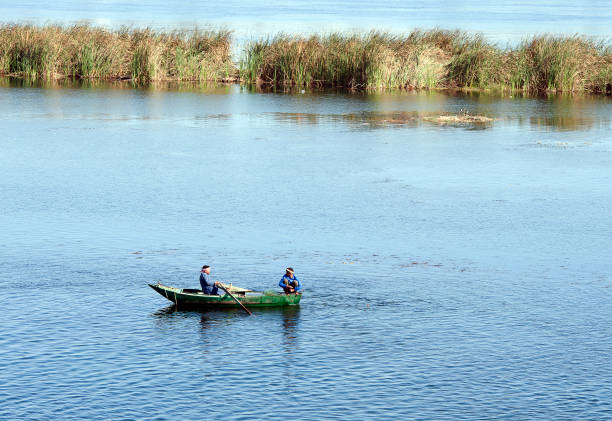 Chibayish, Chabaish, Nasiriya in Iraq - November 11 2024: people on a boat trip in the marshlands of iraq