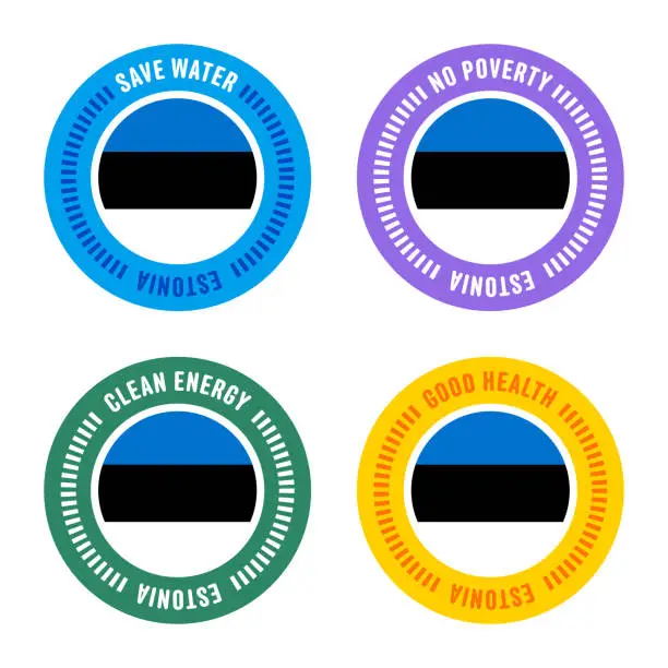 Vector illustration of Sustainability Goals for Estonia