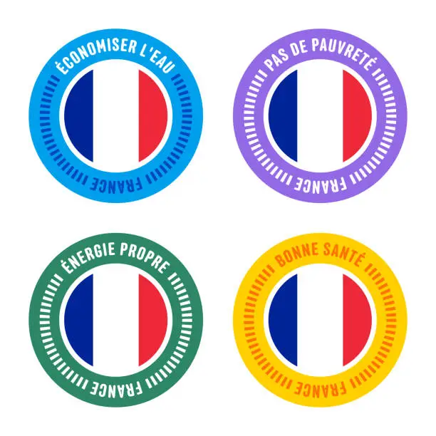 Vector illustration of Sustainability Goals for France