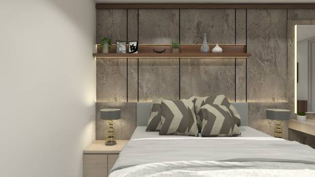 istock Modern and Luxury Wall Panel Decoration for Headboard Bedroom 1922363367