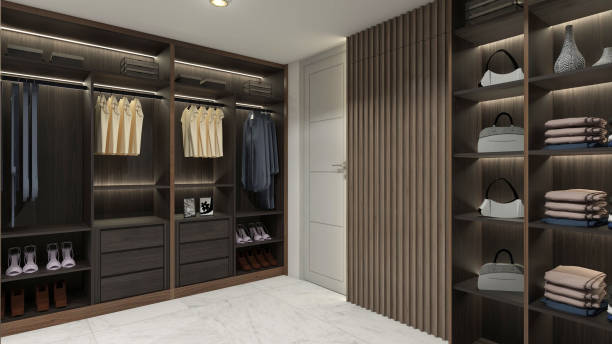istock Showcase Clothes and Wardrobe Display Cabinet with Industrial Style 1922374988