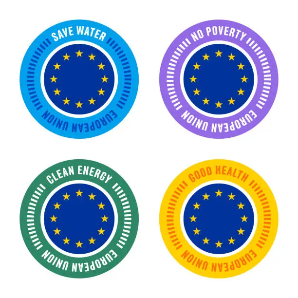Vector illustration of Sustainability Goals for European Union