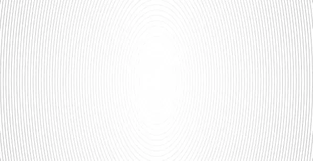 Vector illustration of Concentric circle. Illustration for sound wave. Abstract circle line pattern. Black and white graphic