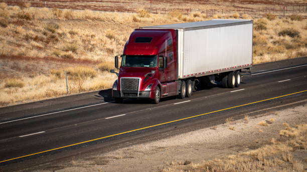 istock A red semi-truck heading west on Interstate 70 in eastern Utah 1922428228