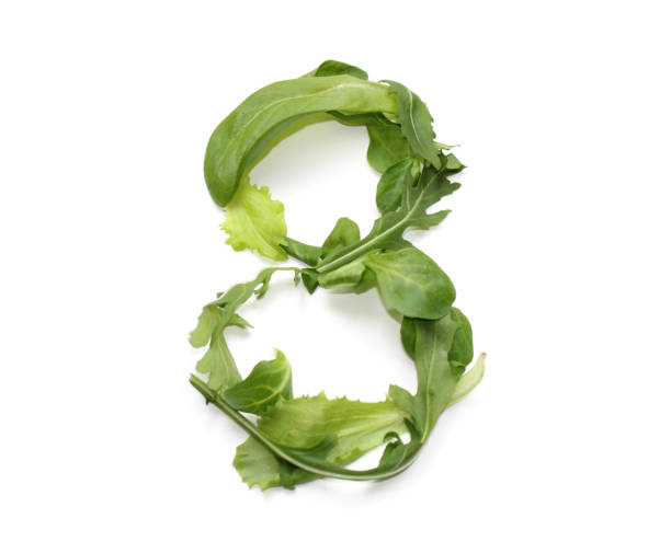 istock number 8 made from green salad lettuce leaf birthday party 1922456026