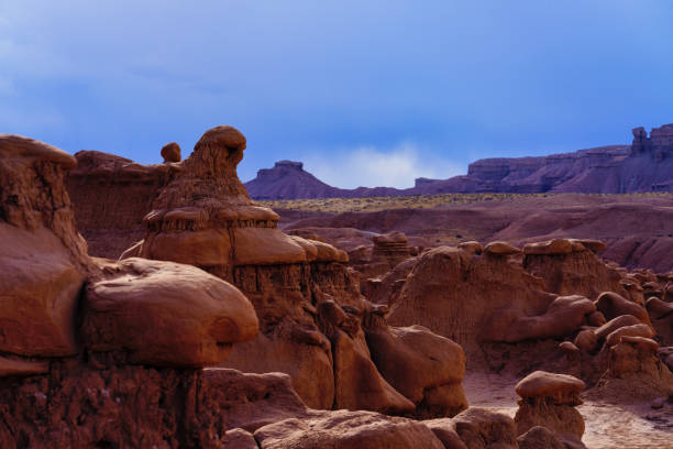 Hoodoo Rock Formations in Scenic Desert Landscape - Goblin shaped red rock formations with scenic canyon views.