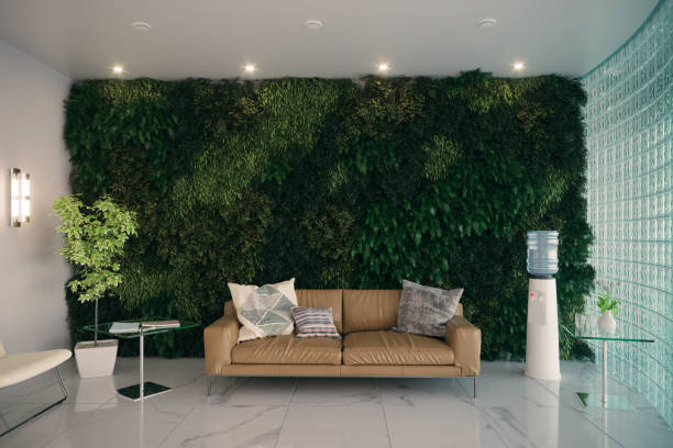 istock Green waiting room with vertical garden 1922486665