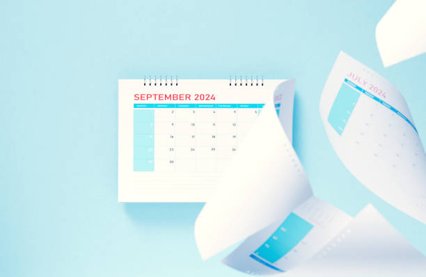 istock 2024 September Calendar on Blue Background 1922495914