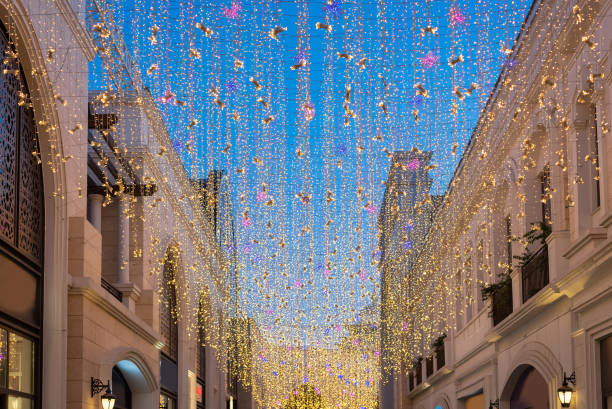 istock Christmas decorations and lights on  Street 1922505830