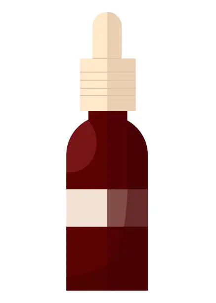 Vector illustration of Glass bottle for serum