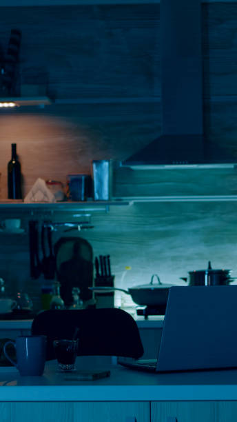 istock Young person coming in kitchen holding mobile giving voice command 1922579162