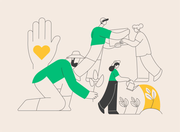 social participation abstract concept vector illustration. - stado obrazy stock illustrations