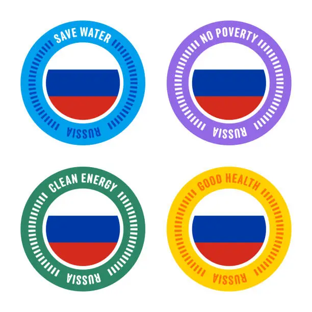 Vector illustration of Sustainability Goals for Russia