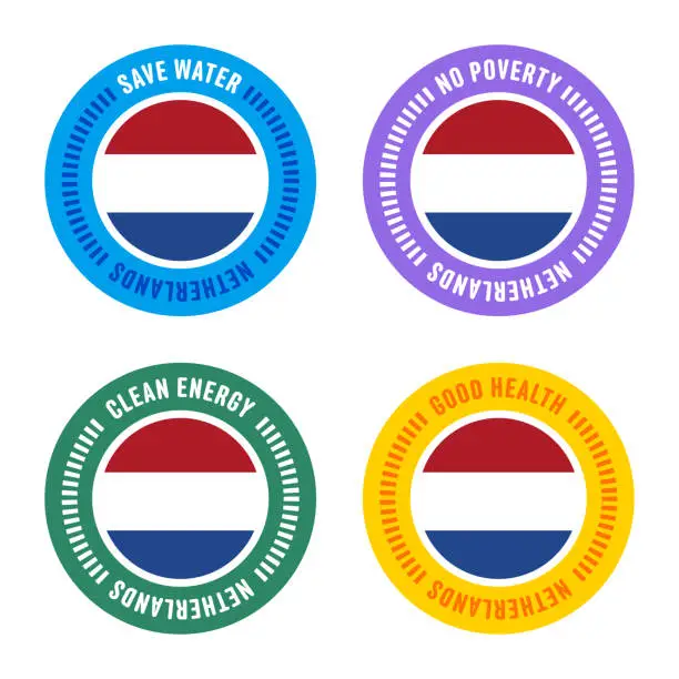 Vector illustration of Sustainability Goals for Holland