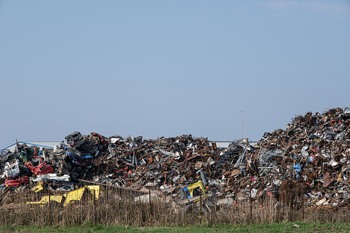 large waste recycling station panorama view