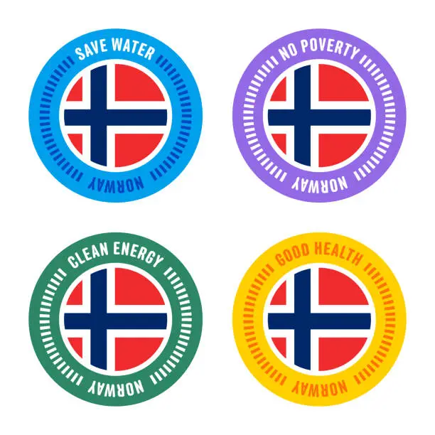 Vector illustration of Sustainability Goals for Norway