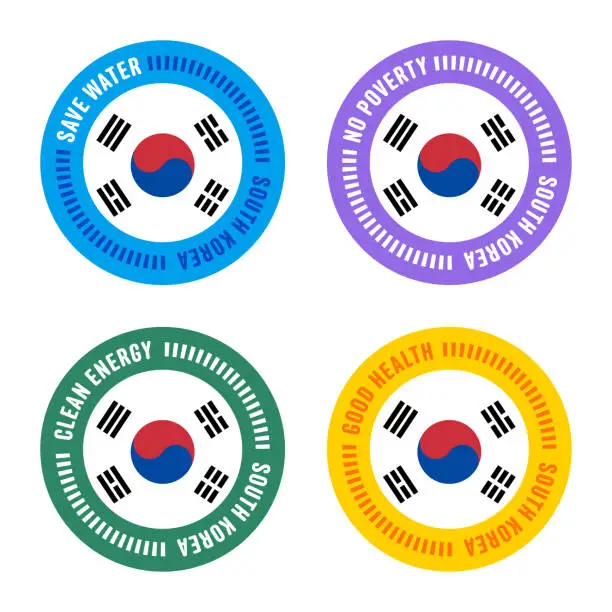 Vector illustration of Sustainability Goals for South Korea
