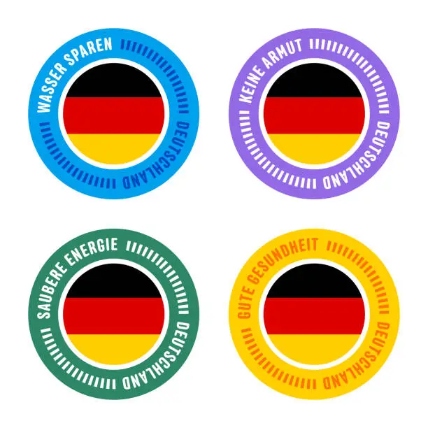 Vector illustration of Sustainability Goals for Germany