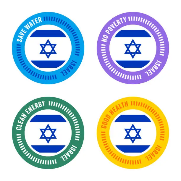 Vector illustration of Sustainability Goals for Israel