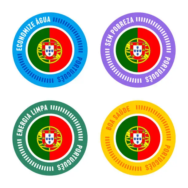Vector illustration of Sustainability Goals for Portugal