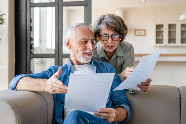Mortgage loan debt transactions paying bills and documents