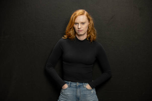 Free Stock Photo of Woman With Long Red Hair Wearing a Black Top ...