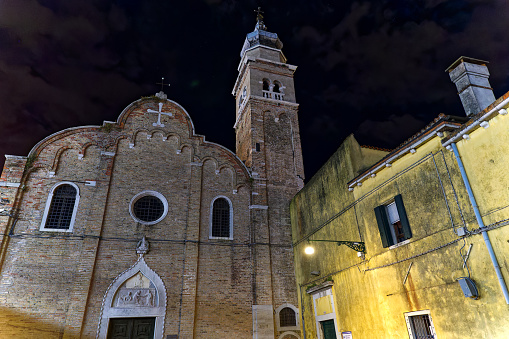 Night View Of St. Paul's Church In Mdina, Malta