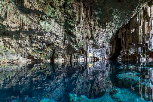beautiful cueva de saturno in cuba. you can swim and dive in this cave.