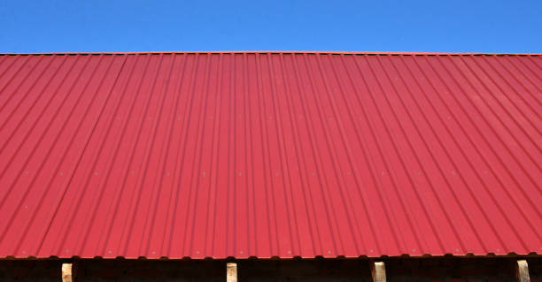 istock The building is covered with profiled metal sheet 1922752156