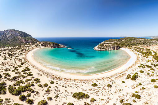 The famous Voidokilia beach near Pylos town in Messinia, Greece
