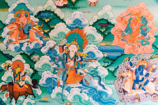 istock Buddhist frescoes of Tangtse Monastery, Thangkas, Buddhist Art 1922769607