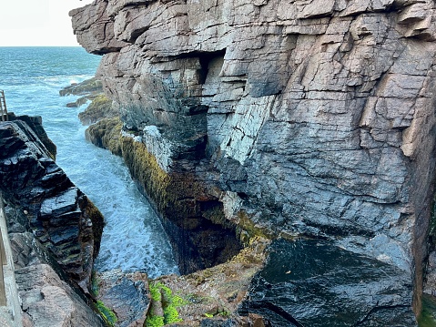 The famous Thunder Hole in Acadia National Park.