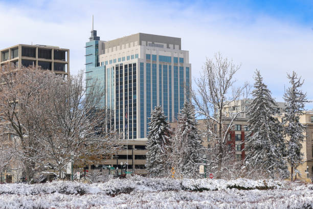 Downtown street scene of Salt Lake City, Utah, USA.