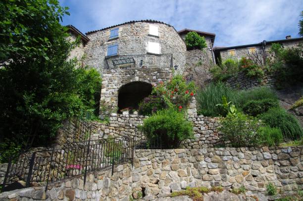 Village of Jaujac in Ardeche in France, Europe stock photo