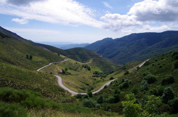 Rural landscape in Ardeche in France, Europe stock photo