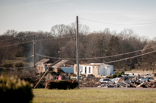 The aftermath of the February 2020 tornado that came through Mount Juliet, TN.