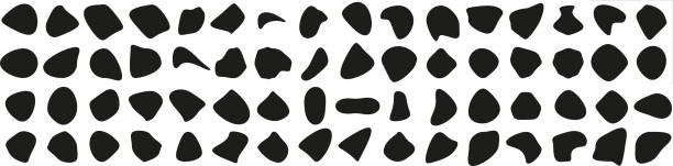 液体のランダムな形状のベクトル。ブロブの形状。ブラックキューブはシンプルな形を落とします。 - blob black splattered spotted点のイラスト素材／クリップアート素材／マンガ素材／アイコン素材