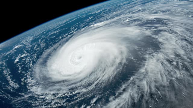 Hurricane as seen from space 4k. Elements furnished by NASA