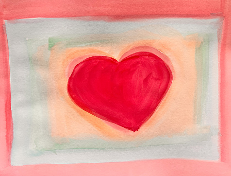 Multi layered watercolor abstract Valentines Day