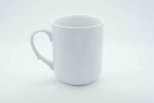 White Mug Isolated on White Background. Stock Photo
