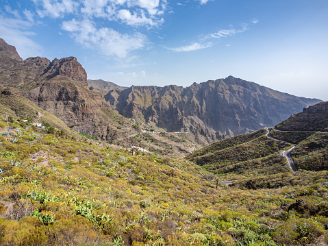 Teno mountains in sunlight on Tenerife