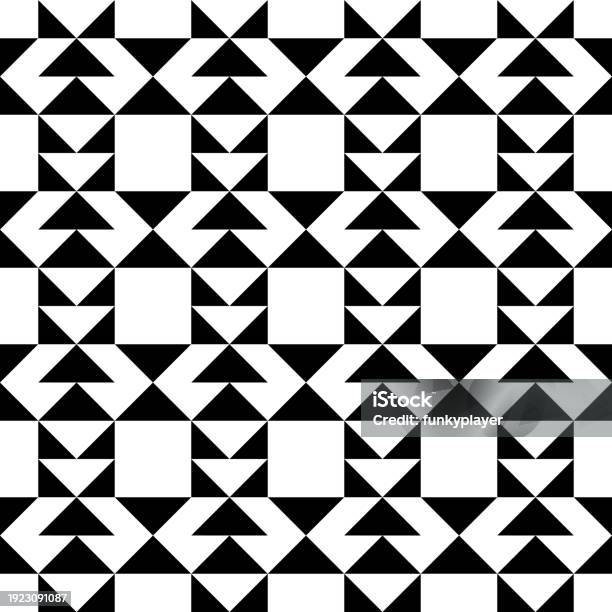 Triangle With Check Block Pattern Triangles Squares Checks Figures Seamless Pattern Tribal Wallpaper ...