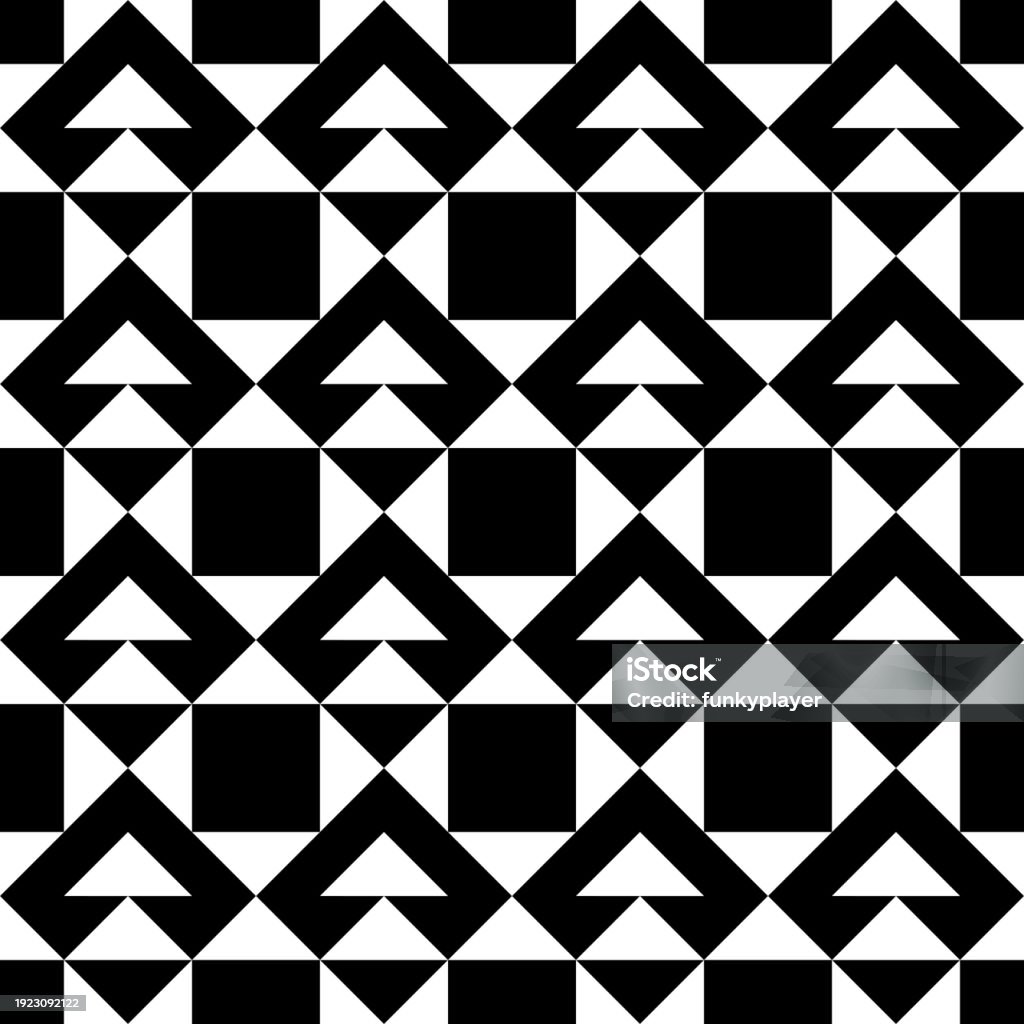 Triangle With Check Block Pattern Triangles Squares Checks Seamless Pattern Geometric Image Ethnic Ornate ...