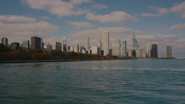 Downtown Chicago From Lake Michigan. Chicago Skyline