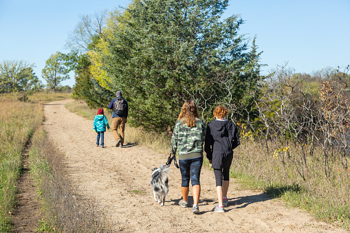 Active teenage friends on they hiking trip