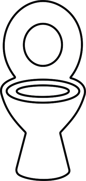 Toilet line icon bowl sanitaryware vector bathroom. Bidet toilet icon