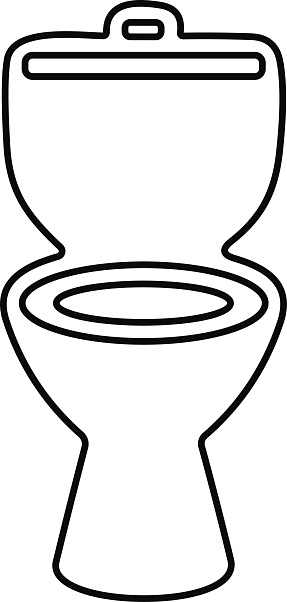 Toilet line icon bowl sanitaryware vector bathroom. Bidet toilet icon