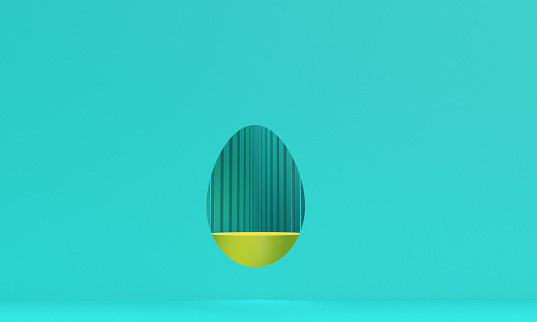 Blue green colour gradient background wallpaper empty egg blank podium stage showcase yellow orange colour stand symbol decoration ornament happy easter egg march april month bunny rabbit pet animal