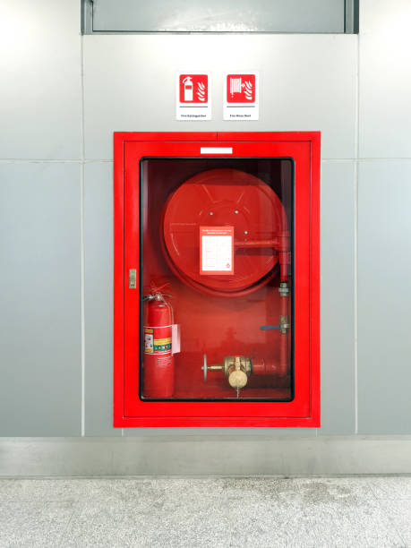 istock Fire hose cabinet in an office building to prepare for fire protection. 1923204337
